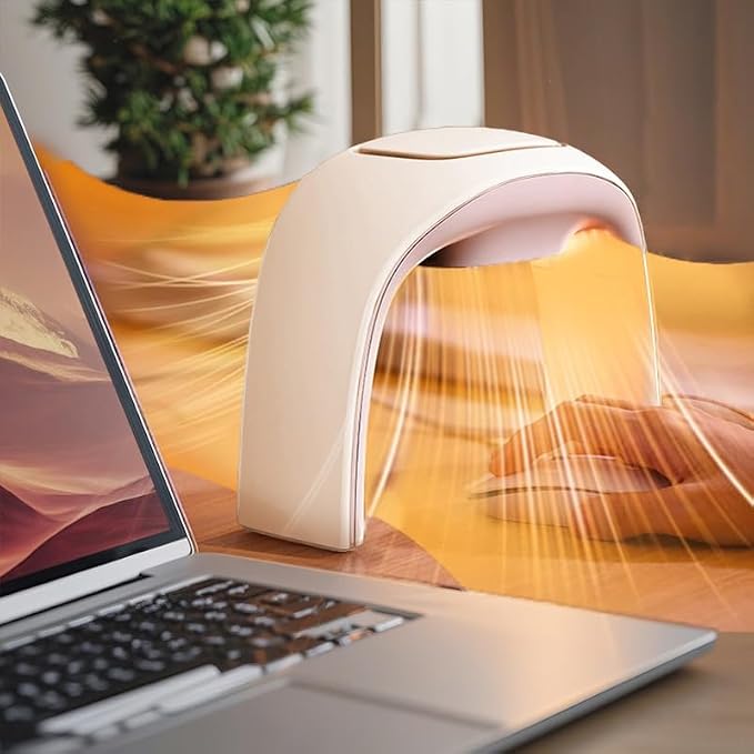 Space Heaters for Indoor Use,Desk Hand Warmer Ceramic Energy Efficient Heater with Thermostat,Personal Electric Desk Hand Heater,Heated Mouse Pad Hand Warmer for Office Women Men Gifts,Beige