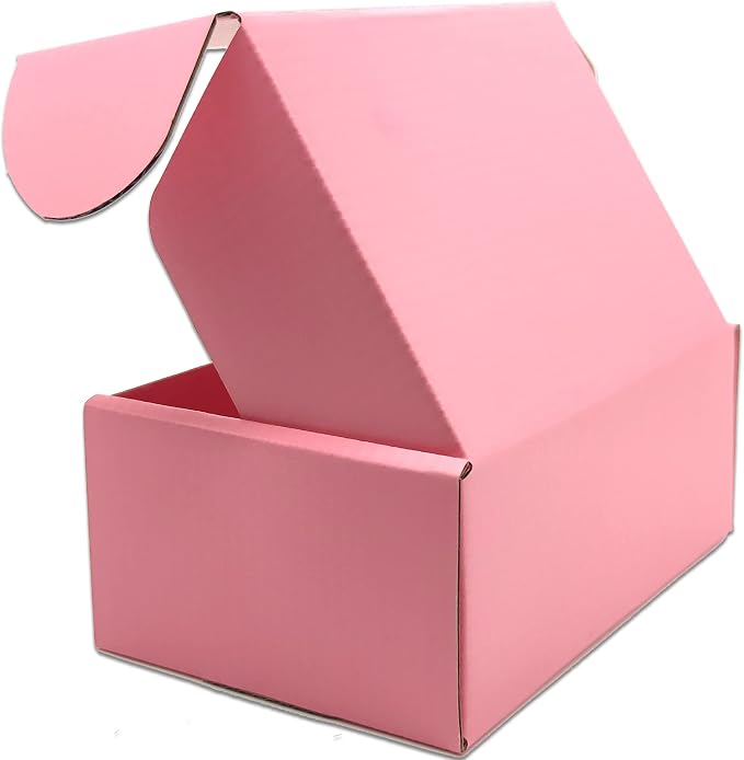 6x4x2 Shipping Boxes Set of 50, Pink Mailer Corrugated Cardboard Box | for Packaging, Literature, Packing, Mailing, Storage, Small Business, Moving, Gift, Supplies, Quick Fold, Tab Locking