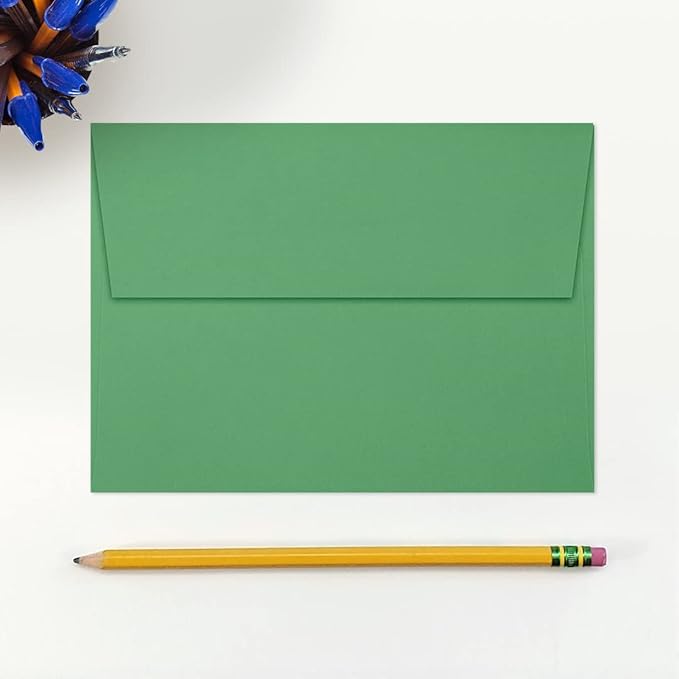 LUXPaper A7 Invitation Envelopes | Peel & Press | 5 1/4" x 7 1/4" | Holiday Green | 80lb. Text | 50 Qty