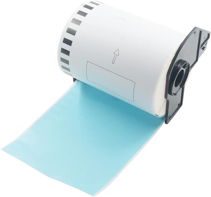 BETCKEY - Continuous Length Shipping Labels Replacement for Brother DK-2243 (4 in x 100 ft), Compatible with Brother QL Label Printers [1 Rolls/Continuous Labels, Light Blue]