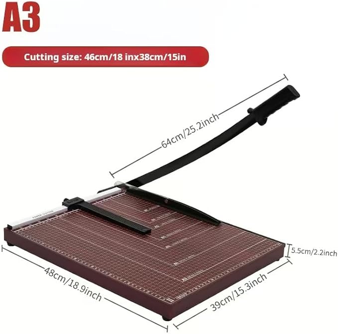 Guillotine Paper Cutter 18 Inch - Professional Large Paper Heavy Duty Trimmer, 12-Sheet Capacity for Cardstock & Photos, Safety Lock & Self-Sharpening Blade for Office, School, Craft Studio