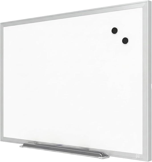 TRU RED Steel Magnetic Whiteboard | Dry Erase Board for Wall, White Board with Satin Frame, 2 ft x 2 ft