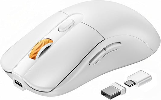 ProtoArc Bluetooth Wireless Mouse, USB C Mouse, EM15 Rechargeable Compact Portable Type C Wireless Mice for Laptop, Tablet, PC, Windows, Mac OS-White