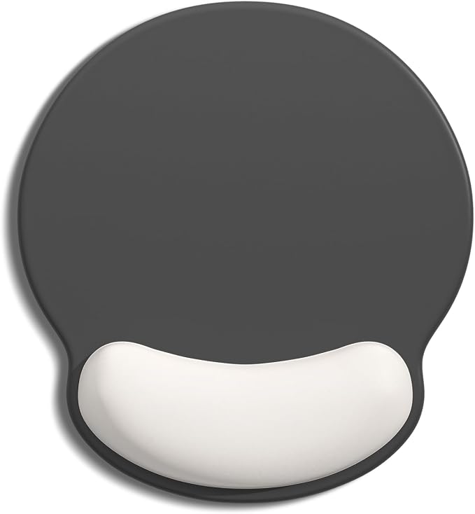 Auhoahsil Ergonomic Mouse Pad with Wrist Rest, Comfortable Silicone Non-Slip Computer Pain Relief Gel Mouse Mat with Wrist Support for Gaming, Work, Office, Women & Men, Cute Pattern, Gray Beige