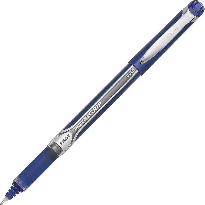 PILOT Precise Grip Rolling Ball Stick Pens, Blue Ink, 1.0mm, 12 Count