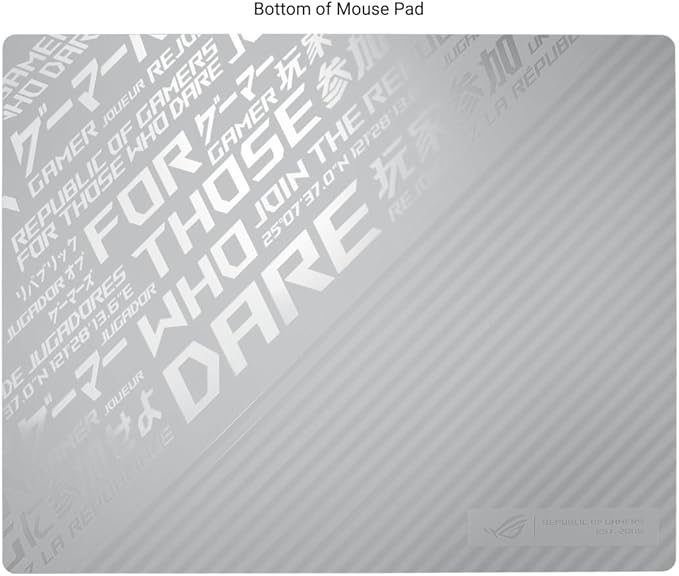 ASUS ROG Moonstone Ace L Glass Gaming Mouse Pad – 19.7” x 15.7”, Ultra-Smooth Matte Tempered Glass for Quiet Ultrafast Glides, Impact/Scratch Resistant, Easy to Clean, Anti-Slip Silicone Base - White