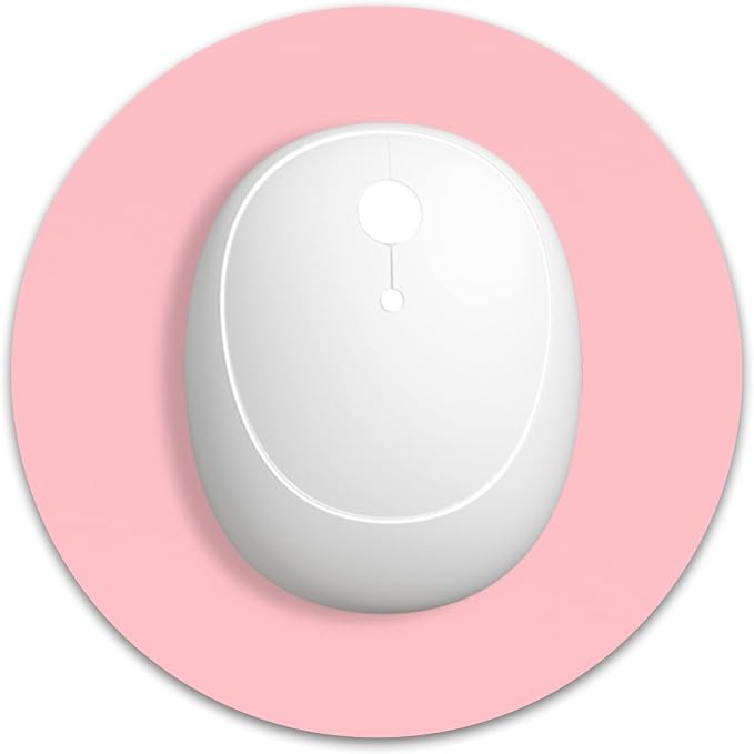 Dapesuom Small Mouse Pad, 6 x 6 Inch Thick Rubber Premium-Textured Non-Slip Portable & Washable Round Mini Mouse Mat for Women Wireless Laptops Keyboard Tray Gaming Work Computer Office Travel, Pink