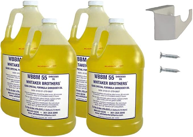 Gallon Kit for Auto Oiler Paper Shredders | 4 Gallons of Shredder Oil (Screw-on Bracket)