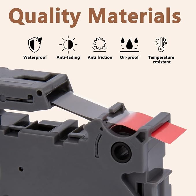 Hehua TZ441 3PK Compatible for Brother 18mm Label Maker Tape Black on Red | 3/4 inch;3/4';0.7';0.7 inch;TZe 441;Black on Red；18mm Label