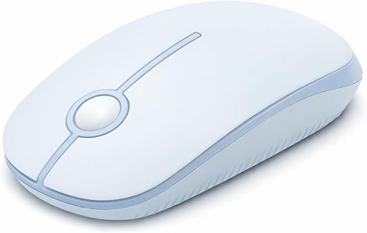 VssoPlor Wireless Mouse, 2.4G Slim Computer Laptop Mouse, Light Blue | Portable Mouse, Plug & Play USB Nano Receiver, Quiet Silent Optical Mice for Notebook, PC, Laptop, Computer, Windows, Mac