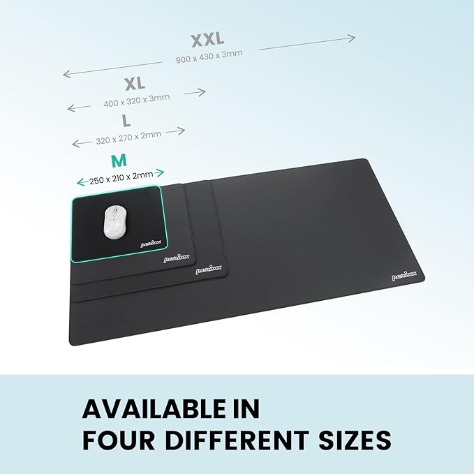 Perixx DX-1000M Waterproof Gaming Mouse Pad with Stitched Edge - Non-Slip Rubber Base Design for Laptop or Desktop Computer - M Size 9.84x8.27x0.08 Inches