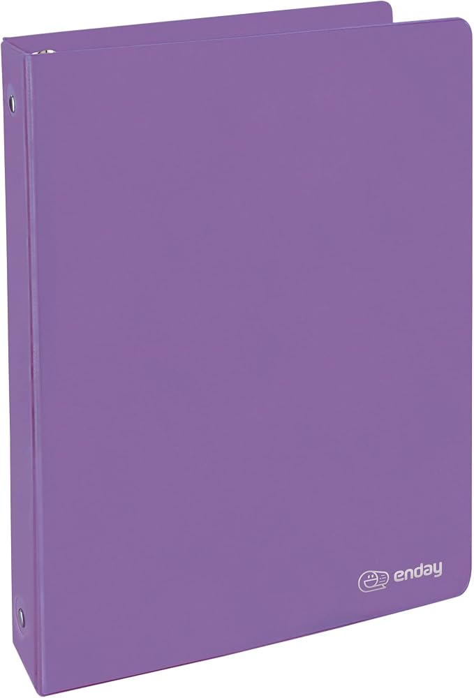 Enday 1 Inch Binder, Purple 3 Ring Binder 1 Inch, Heavy Duty Three Ring Binder, 175 Sheets Capacity - One Inch Binder for Home School and Office