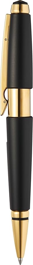Cross Edge Matte Black Lacquer with Gold PVD Appointments Selectip Rollerball Pen, Black Ink - Elegant Accessory for Smooth Writing - Capless Slide-Open & Snap-Shut Design - Comfortable Grip