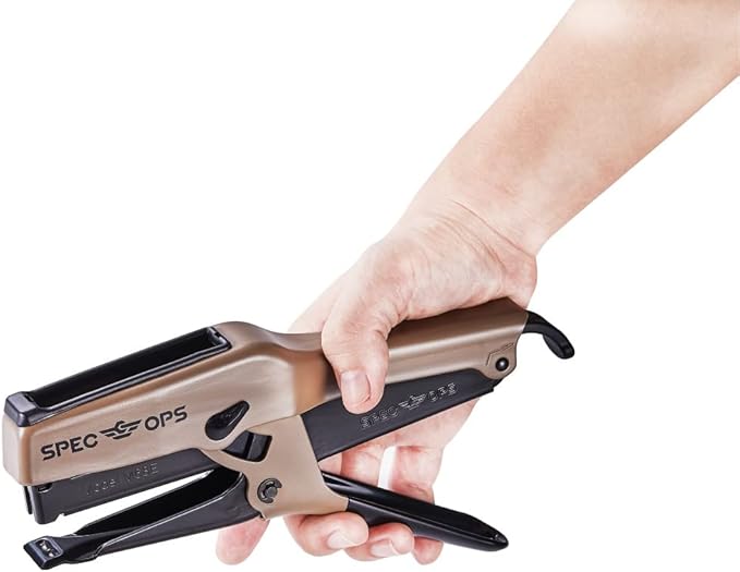 Spec Ops Tools Elite Duty Packaging Plier Stapler, 7/16 Crown, 1/4" - 3/8" Leg Length Staples, 3% Donated to Veterans