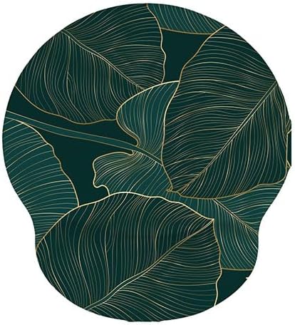 Auhoahsil Ergonomic Mouse Pad with Wrist Rest, Comfortable Silicone Non-Slip Computer Pain Relief Gel Mouse Mat with Wrist Support for Gaming, Work, Office, Women & Men, Cute Pattern, Monstera Leaves