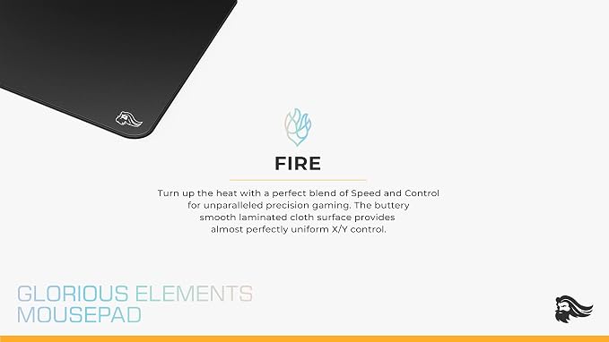 GLORIOUS Elements Gaming Mousepad - Extra Large Mouse Pad XL - Foam Core Hybrid Cloth - Gaming Desk Pad 15"x17" (FIRE)