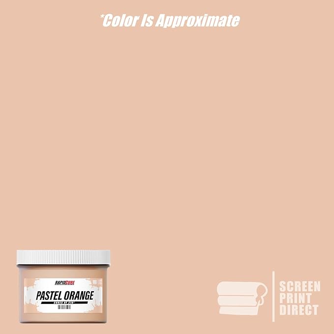 Rapid Cure® Screen Printing Ink Pastel Orange (Gallon - 128oz.) - Plastisol Ink for Screen Printing Fabric - Low Temp. Curing Plastisol by Screen Print Direct - Orange Plastisol Ink for Silk Screens