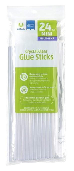 AdTech 8" Mini Hot Glue Stick, Part# W220-3824, 24 Count (Pack of 12)