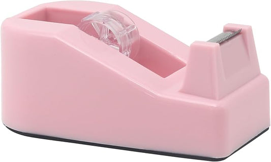 SHOIKOM Stylish and Sharp Desktop Tape Dispenser Cute Office Tape Dispenser for Desk - Non-Skid Base, Macaron Pink