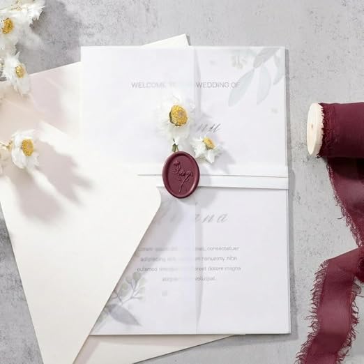 UNIQOOO Jewel Tone Ruby Marsala Red Glue Gun Sealing Wax Sticks for Wax Seal Stamp - Great for Wedding Invitations, Cards Envelopes, Snail Mails, Wine Packages, Christmas Gift Ideas, Pack of 8