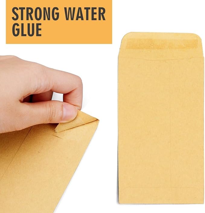 Acko #1 5000Pack Small Coin Envelopes 2-1/4 x 3-1/2, Kraft Mini Key Envelopes with Gummed Flap in Brown, Tip Envelopes for Cash Money Budgeting