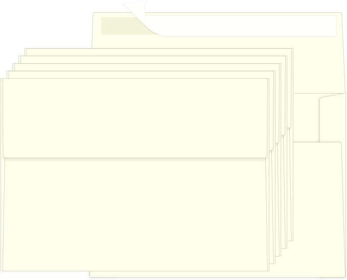 100 Packs Cream 4x6 Envelopes for Invitation Card, A6 Small Envelopes Self Seal for Wedding Birthday Party Baby Shower
