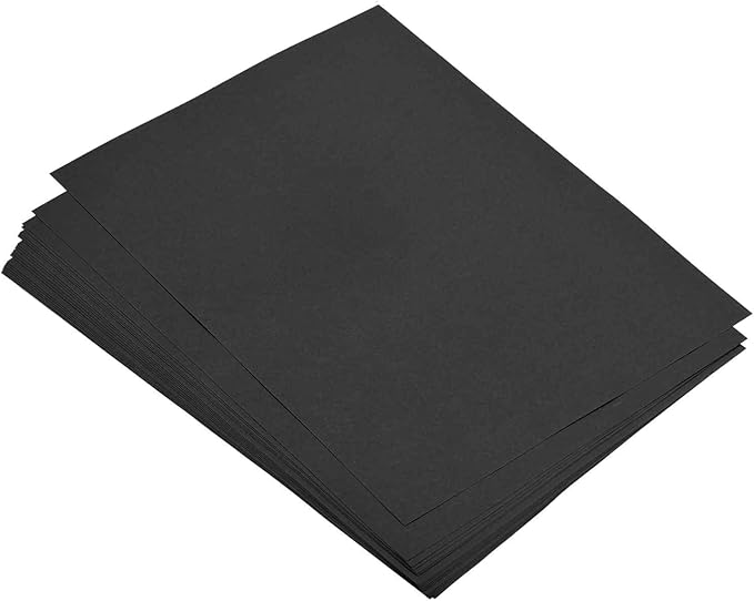 MECCANIXITY 100 Sheets Colored Copy Paper 8.3 x 5.8 Inch Printer Paper 80gsm Black for Office Printing, Document Copying, Invitations, Forms, Art Projects