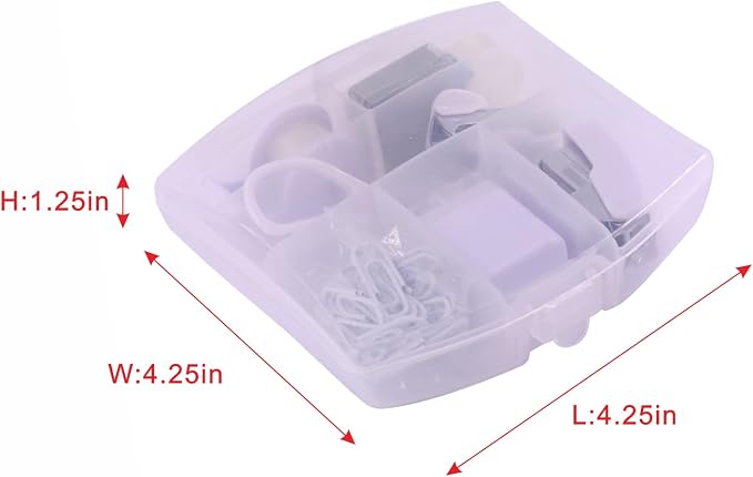 Mini Office Supply Kits Small Stapler for Student Office (White) | Includes Mini Stapler,Scissors, Staple Remover, Staples, Tape Dispenser for Gift (White)
