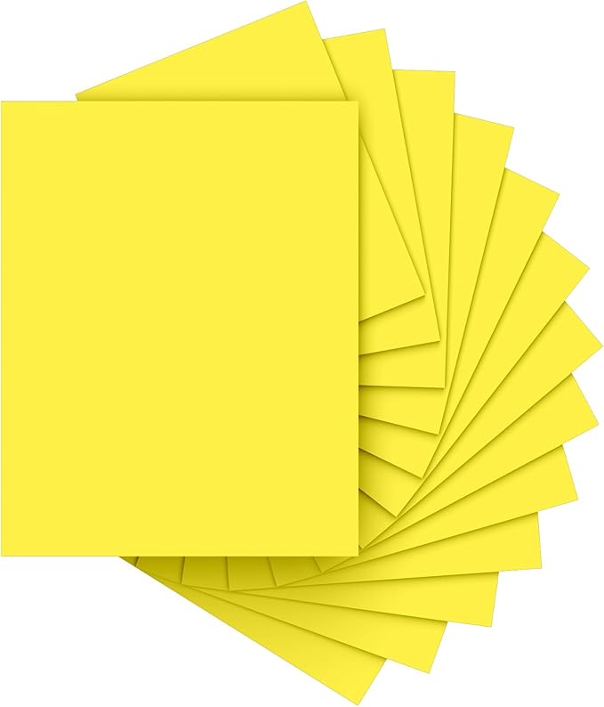 Lemon Yellow Cardstock Paper 8.5 x 11, 40 Sheets Cardstock Printer Paper 8.5x11, Yellow Card Stock Paper 8.5 x 11, 200 GSM Yellow Construction Paper for DIY Cards, Greeting Cards, Party Decorations