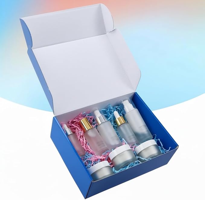 PHAREGE 12x9x4 inch Gift Shipping Boxes Bulk 6 Pack Blue, Tab Lock Tuck Top Mailing Boxes for Packaging Small Business, Medium Cardboard Mailer Boxes for Wrapping Present