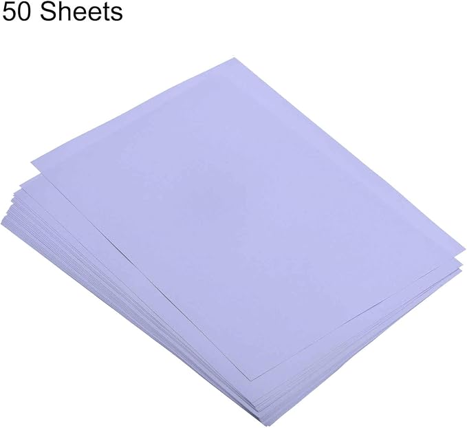 MECCANIXITY 50 Sheets Colored Copy Paper 8.3 x 5.8 Inch Printer Paper 80gsm Light Purple for Office Printing, Document Copying, Invitations, Forms, Art Projects