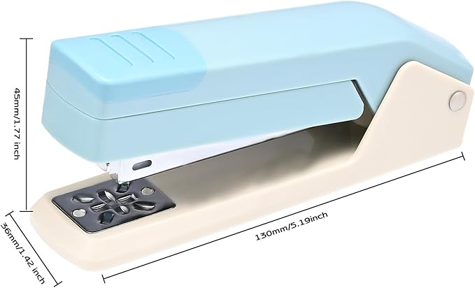 M&G Cute Swing-Arm Swivel Stapler with 1000 Staples, 360 Degree Rotate Desk Stapler, 25 Sheets Capacity, Jam Free, Desktop Stapler for Book and Booklet Binding (Blue)