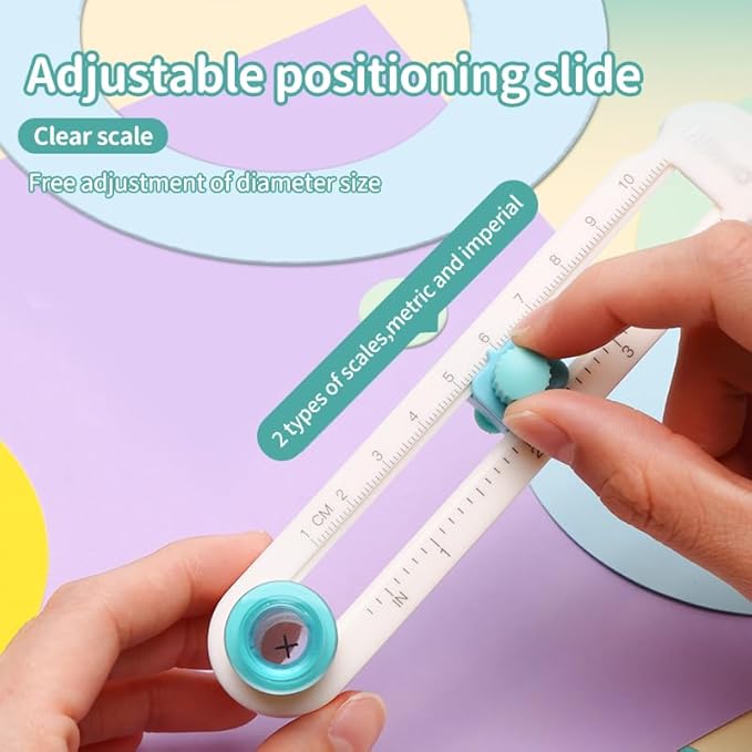 Circle Cutter, Kaluofan Circle Paper Cutter with 4PCS Replacement Blades, Adjustable Any Size 2-20CM DIY Circle Cutters for Crafts, Come with Bottom Blade Guard, Easy Operation and Smooth Cutting