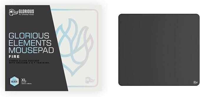 GLORIOUS Elements Gaming Mousepad - Extra Large Mouse Pad XL - Foam Core Hybrid Cloth - Gaming Desk Pad 15"x17" (FIRE)