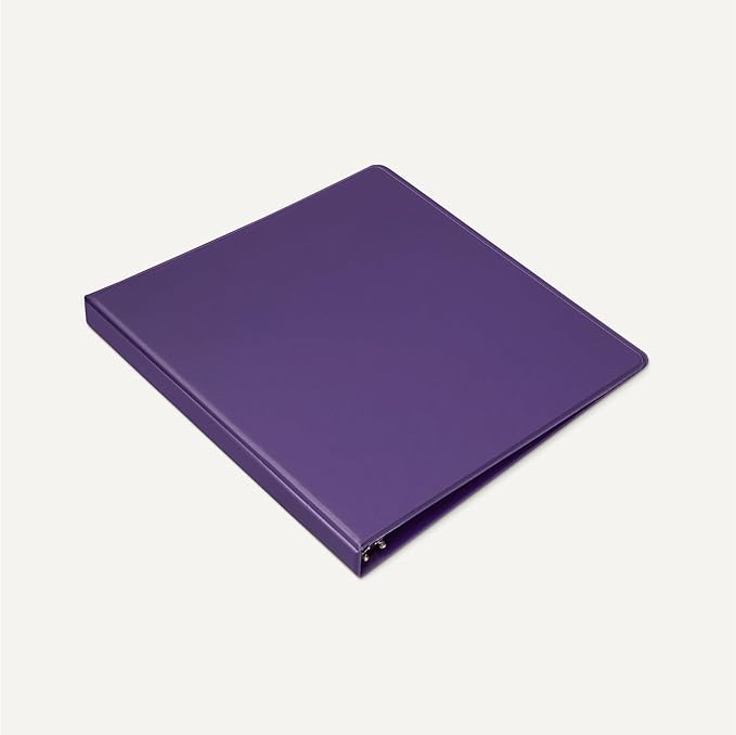 Amazon Basics Economy 3 Ring Binder, 1/2" D-Ring with 2 Pockets, Assorted Colors, 4-Pack