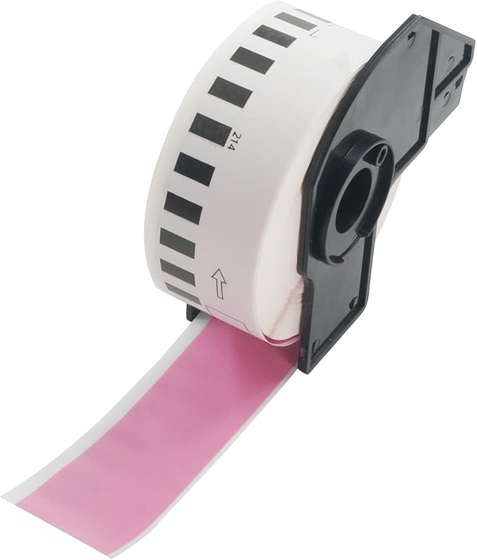 BETCKEY - Continuous Length Labels Replacement for Brother DK-2214 (0.47 in x 100 ft), Compatible with Brother QL Label Printers [1 Rolls/Continuous Labels, Pink]