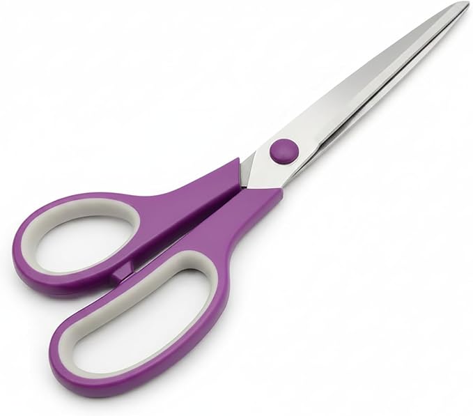 Purple Scissors for Office School Home Craft Sewing Fabric, All Purpose Scissors 8 Inch (1 Pack)