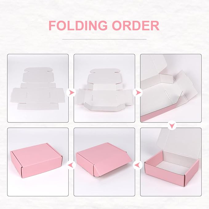 Shipping Boxes Small 6x4x2 Inches, Pink Cardboard Boxes for Packaging, Corrugated Mailing Boxes for Small Business (Pack of 20)