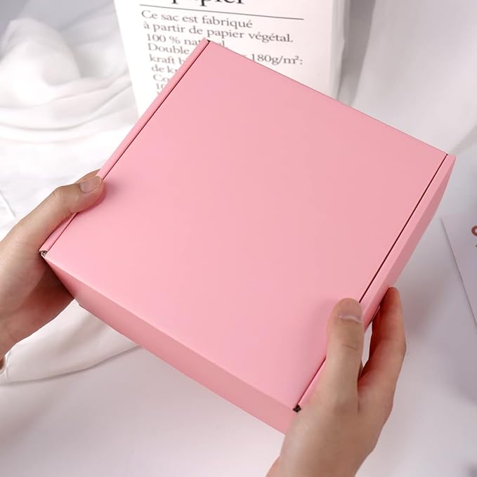 Shipping Boxes for Packaging, 9x6x4" Pink Corrugated Cardboard Boxes, 20 Packs Medium Mailing Boxes for Small Business