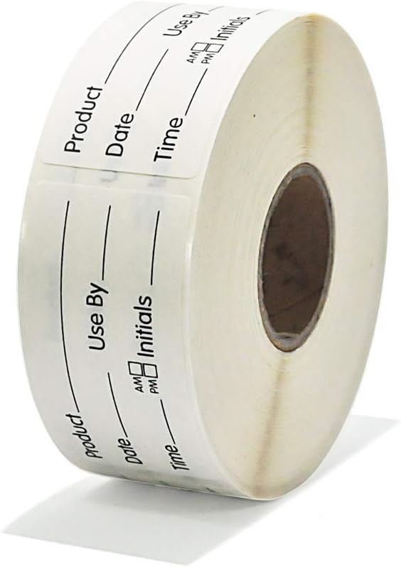 L LIKED 500 Stickers Use by 1 x 2 Inch Dissolvable Food Storage Labels for Containers (Pack of 2)