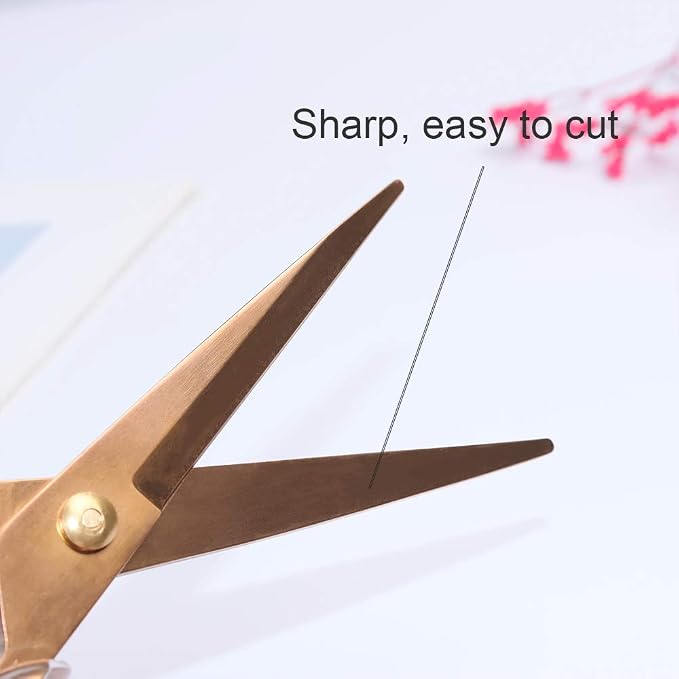 MultiBey Rose Gold Stapler and Tape Dispenser Set | Clear Acrylic Stationery Set with Scissors, Acrylic Tape Dispenser and Desktop Stapler 950 Staples