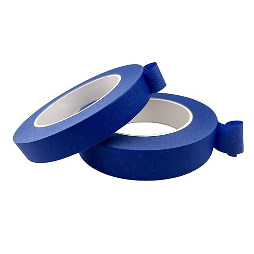 Blue Masking Tape, 1 Inch x 55 Yards, 2 Rolls, Painters Tape for Painting, Home, Office, School Stationery, Arts, Crafts, Decoration