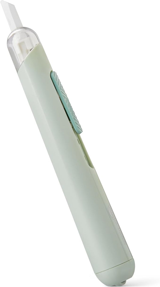 Amazon Basics Ceramic Box Cutter Utility Knife, Adjustable Safety Cutter, 0.75 x 0.75 x 5.50 inches, Green, 1-Pack