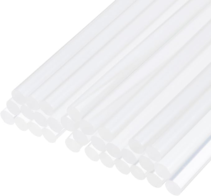 uxcell 30pcs Full Size Hot Glue Gun Sticks 7.5-inch x 0.27-inch High Sticky Small Hot Glue Sticks for Glue Gun, Clear