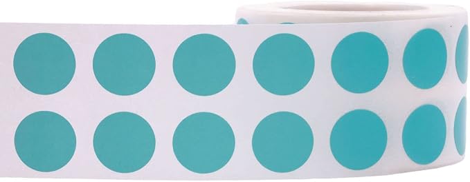 Teal 1/2" Inch Round Adhesive Labels 1,000 Color Coding Dot Stickers for Efficient Inventory Management, Crafting Projects, and Organizational Tasks in Offices, Schools, and Homes