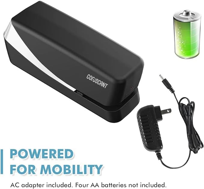 Coruscant Electric Stapler, Automatic Stapler, Heavy Duty，25 Sheet, Store 210 Staples，Including 2000 Staples,and 1 Staple Remover, Electric Desktop AC or Battery Powered for Home/Office Use