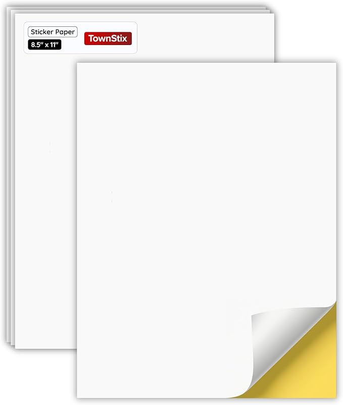 Sticker Paper for Printer, Printable Matte White Sticker - 200 Sheets | Laser/Inkjet Printing, 8.5" x 11"