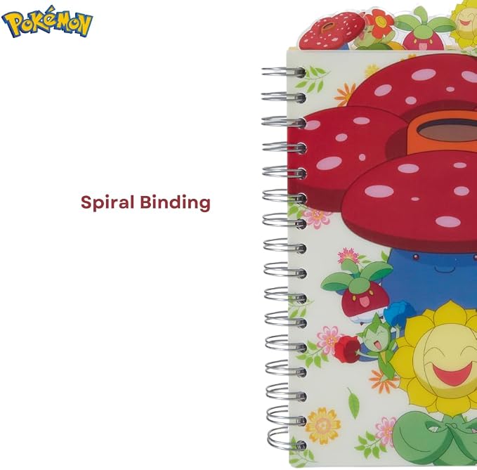 Pokémon Tab Journal Notebook, Spiral Bound, 144 Lined Pages, 8 x 7 inches