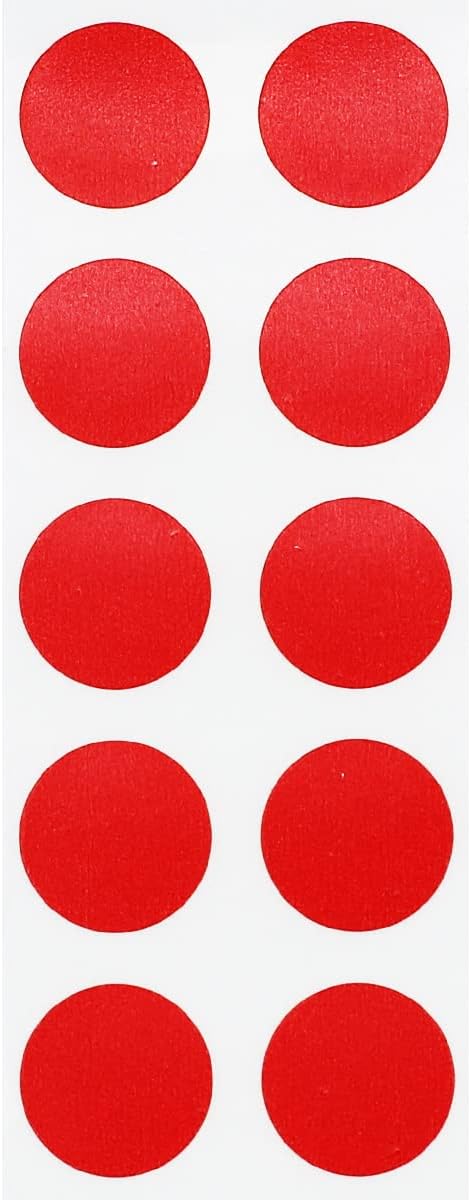 Red 1/2" Inch Round Adhesive Labels 1,000 Color Coding Dot Stickers for Efficient Inventory Management, Crafting Projects, and Organizational Tasks in Offices, Schools, and Homes