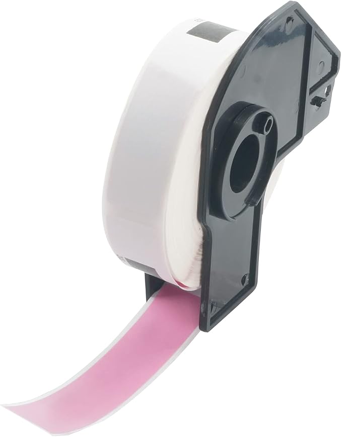 BETCKEY - File Folder Labels Replacement for Brother DK-1203 (0.66 in x 3.4 in), Compatible with Brother QL Label Printers [1 Rolls/300 Labels, Pink]
